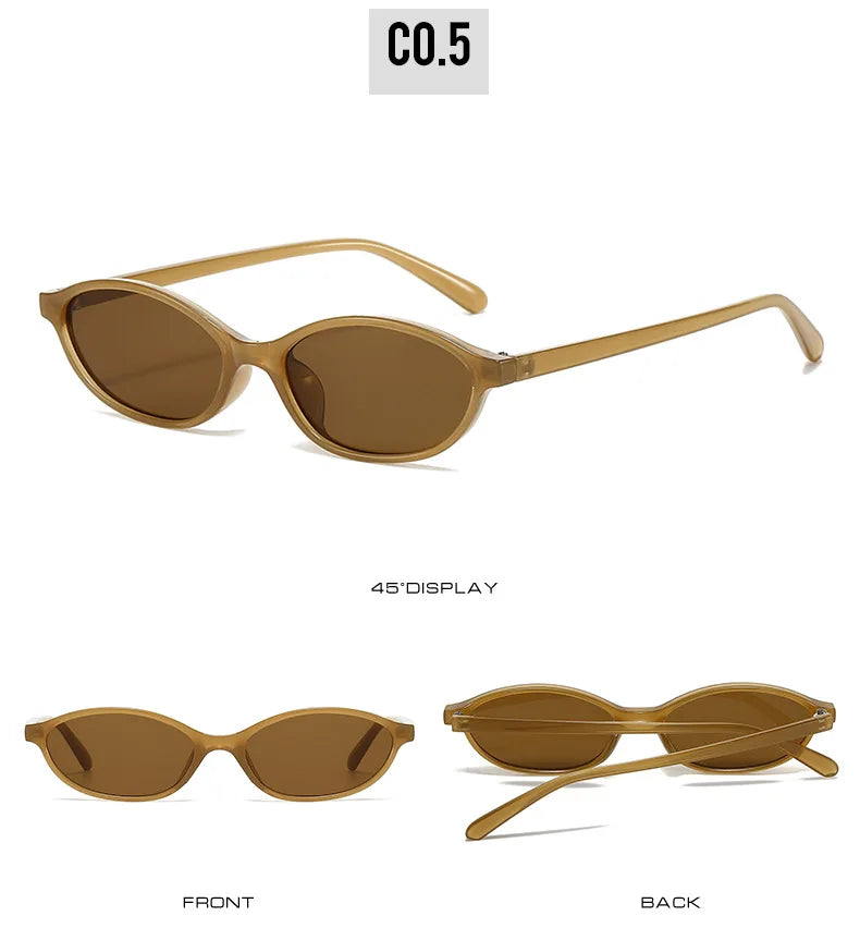 Gafas Sol Ovaladas Retro Leopardo Marrón | Montura Pequeña A La Moda UV400 Viajar