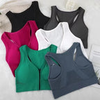 Top Deportivo Cremallera Frontal | Cuello V | Acolchado Sin Costuras | Ticotrendy