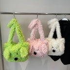 Bolso De Hombro Mullido Mujer Con Perros Bandolera De Gran Capacidad