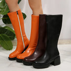 Botas de Tacón Grueso hasta la Rodilla | Mujer