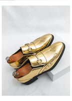 Zapatos Hombre Charol Elegantes Punta Puntiaguda Boda Sin Cordones | Diseño Liso