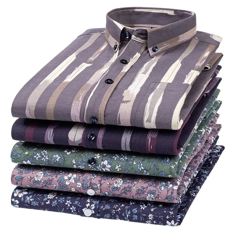 Camisa Talla Grande Rayas | Algodón Oxford 100% | Social Ajustada | Moda Vintage