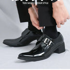 Mocasines Negros Lujo Hombre | Punta Puntiaguda Sin Cordones Zapatos Oxford Boda