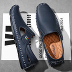 Mocasines Cuero Hombre 2025 ∣ Ahuecados Conducción ∣ Lujo Verano