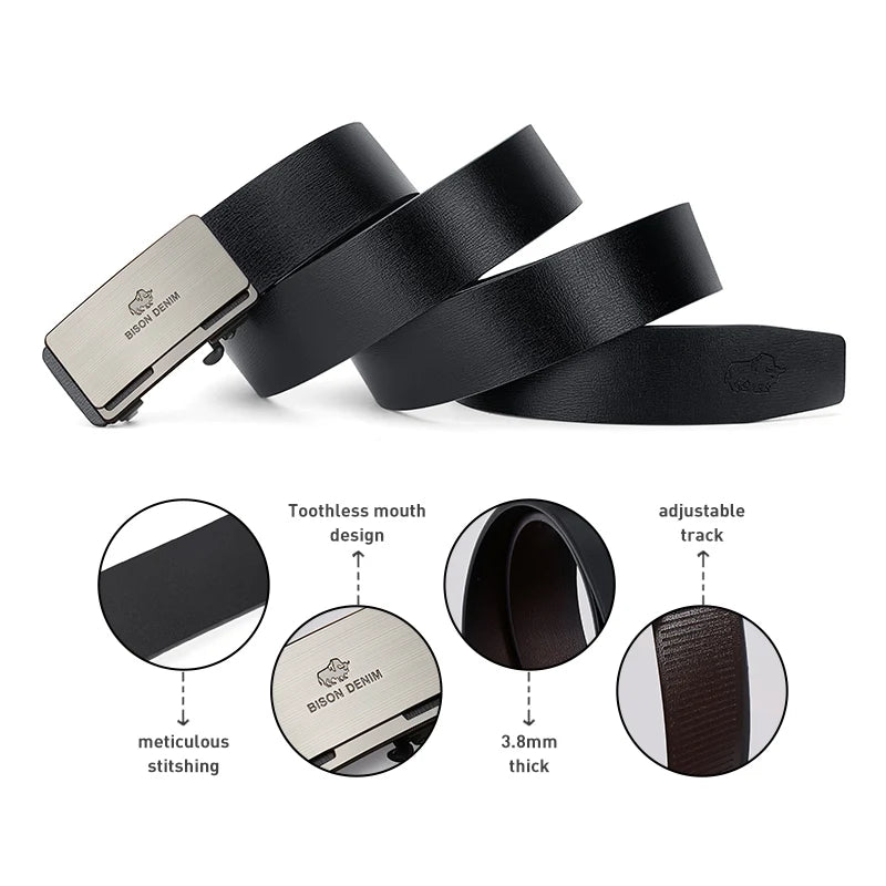 Cinturón de Cuero para Hombre | Hebilla Automática | Estilo Tico Elegancia Casual