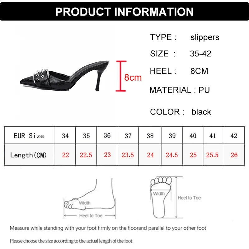 Sandalias Mules de Plataforma con Tacón Fino para Mujer