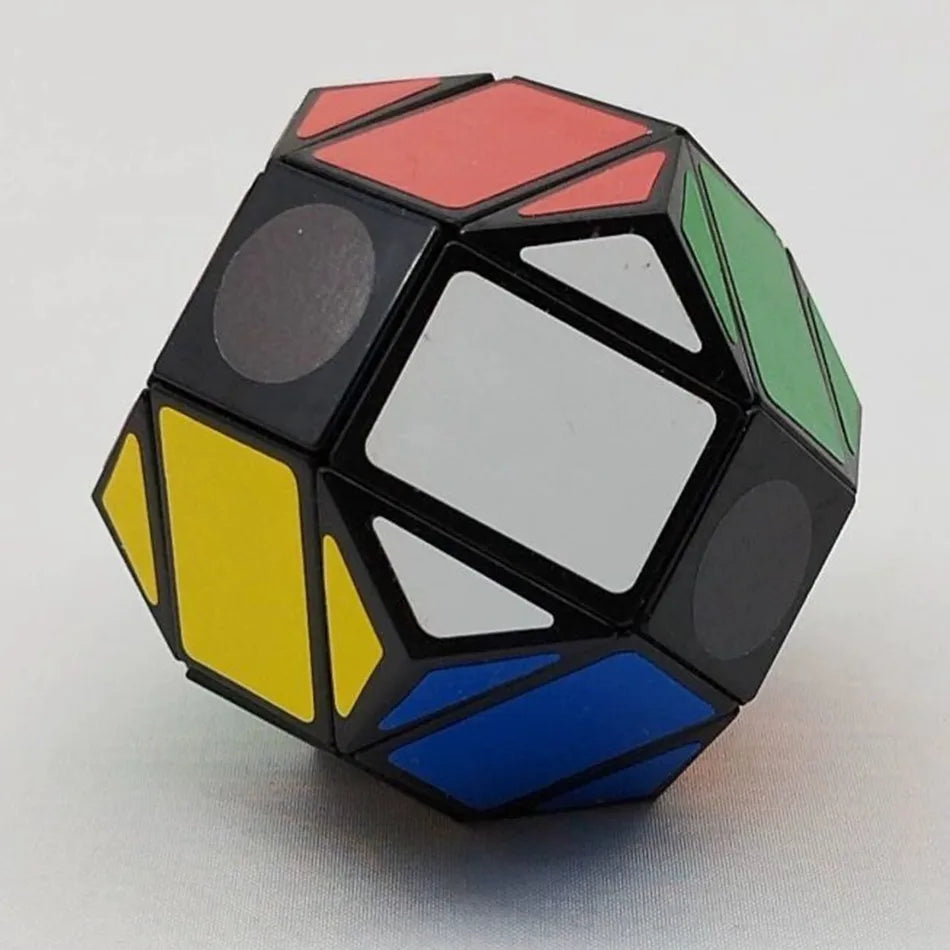 Lanlan Facebook dodecaedro rómbico negro PVC pegatina educativo Cubo mágico juguete Idea de regalo Cubo mágico juguetes para niños