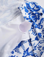 Traje de Baño Una Pieza con Volantes | Estampado Floral | Cuello Hundido | Verano