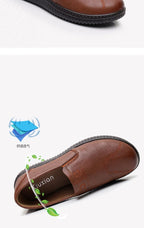 Mocasines Retro Marrones con Cuña | Cuero | Bailarinas Oxford | Talla Grande