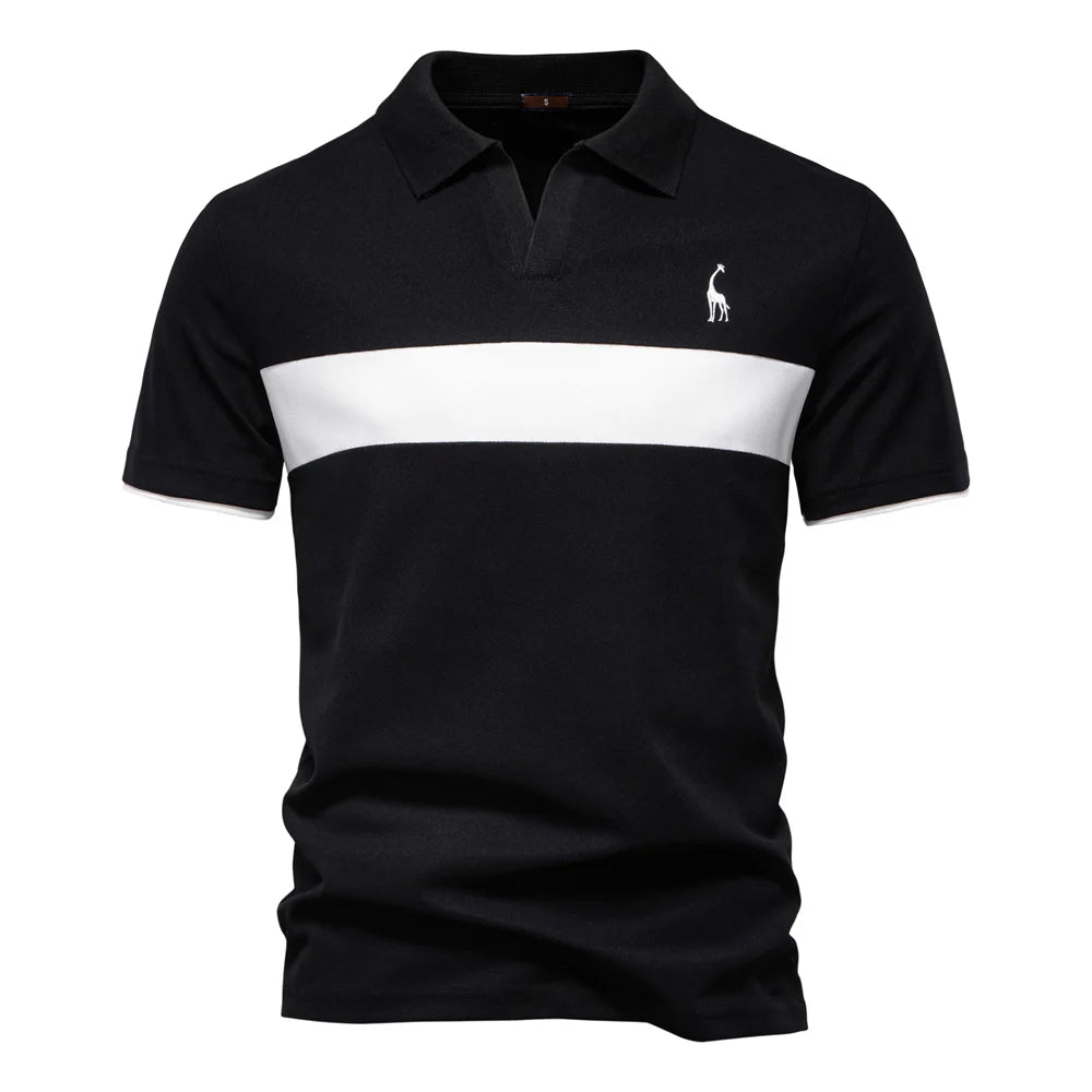Polo Rayas Cuello V Verano Hombre | Ajustado Transpirable | Tallas S-XXL | Tico Trendy