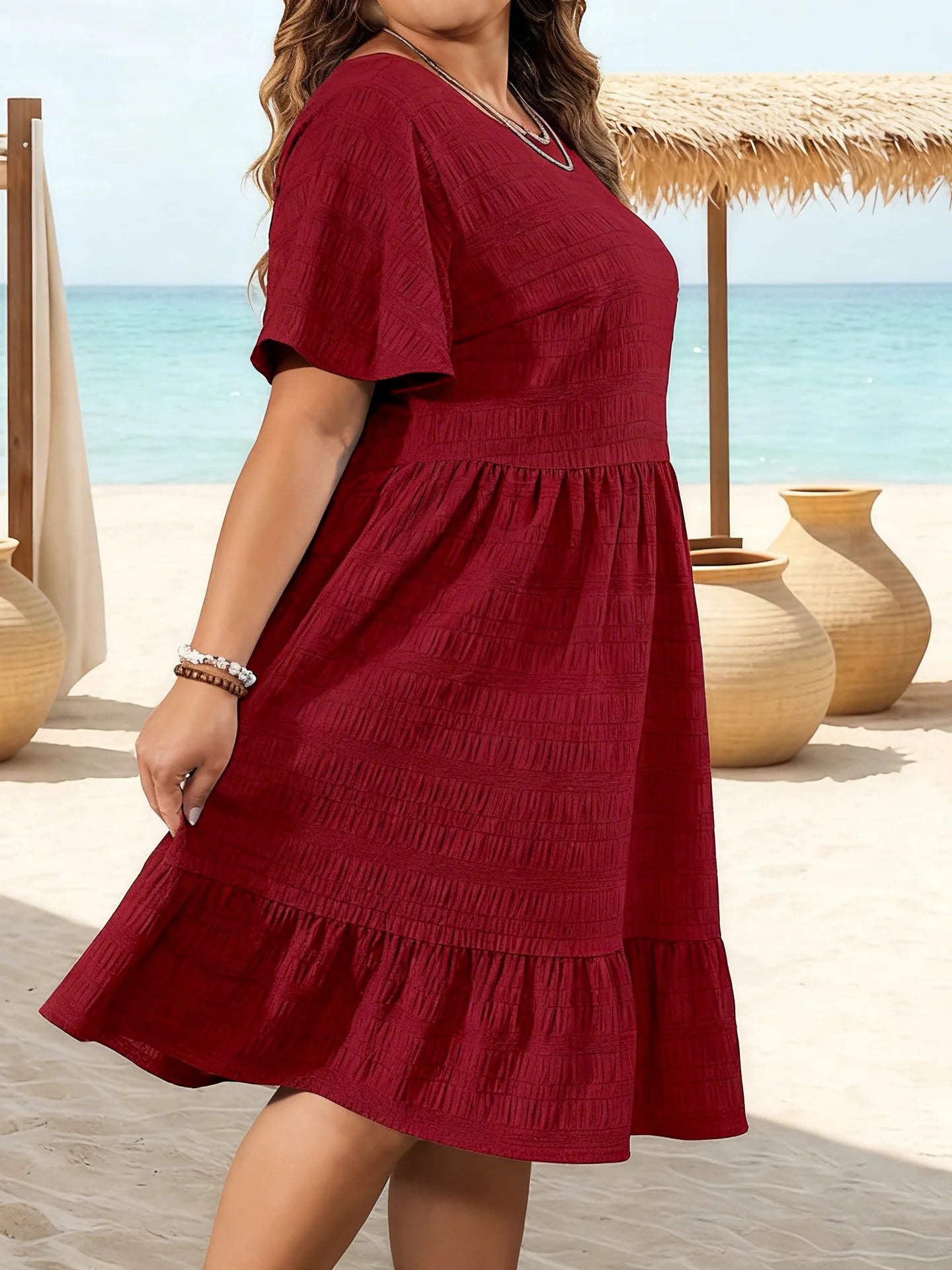 Vestido Oversize Verano 2026 | Cuello Redondo y Patchwork | Manga Corta Holgado | Tico Trendy