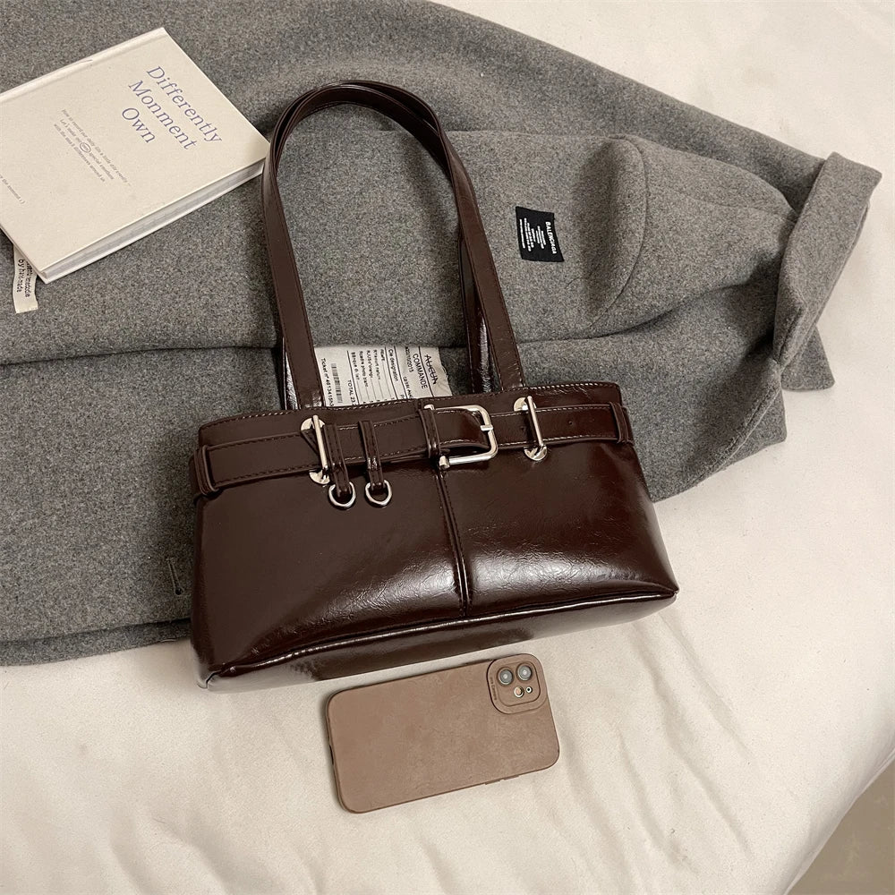 Bolso Hombro Diseño Hebilla Cinturón Lujo | Moda Versátil Tendencia Costa Rica