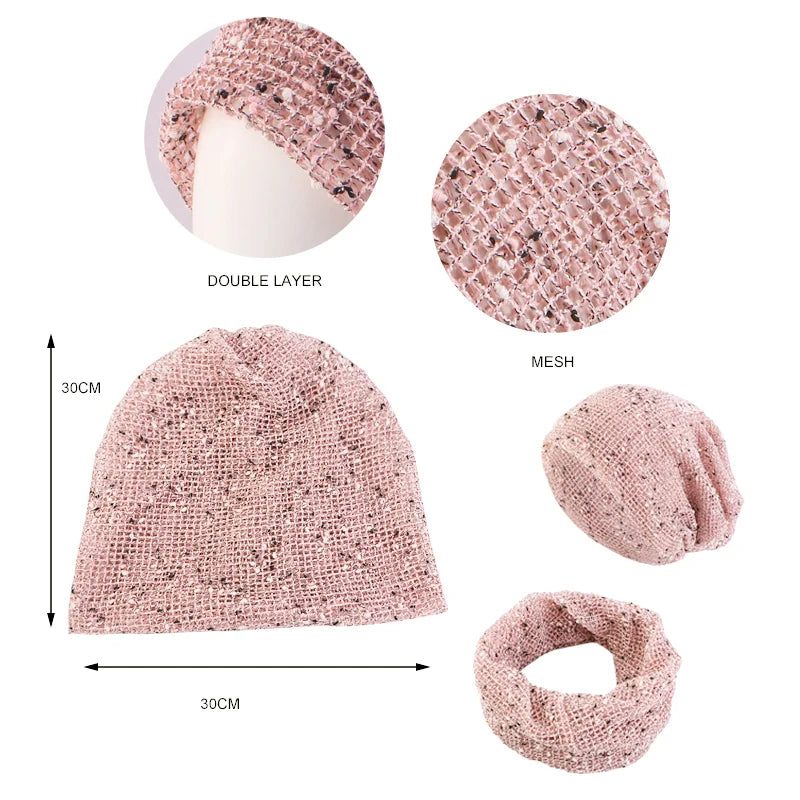 Nuevas Gorros de doble uso para mujer, gorros de malla de algodón para verano, gorros finos, gorros informales para exteriores, gorros con bufanda, Gorros para niñas