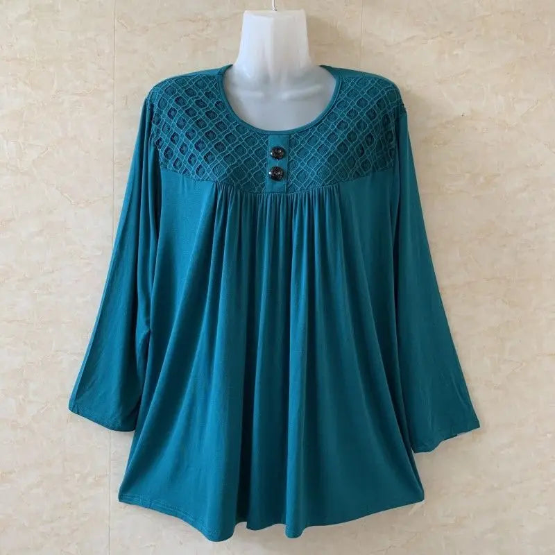 Top Vintage | Talla Grande | Encaje y Manga Larga | Tico Trendy
