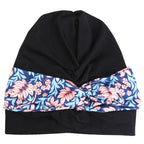Nuevo turbante con estampado Floral y nudo torcido para mujer musulmana, Hijab, gorro para quimio, gorro elástico indio para mujer, pañuelo para la cabeza, gorro para la pérdida de cabello