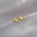 Pendientes Cuadrados Unisex | Circonita Acero Inoxidable | Ticotrendy Costa Rica