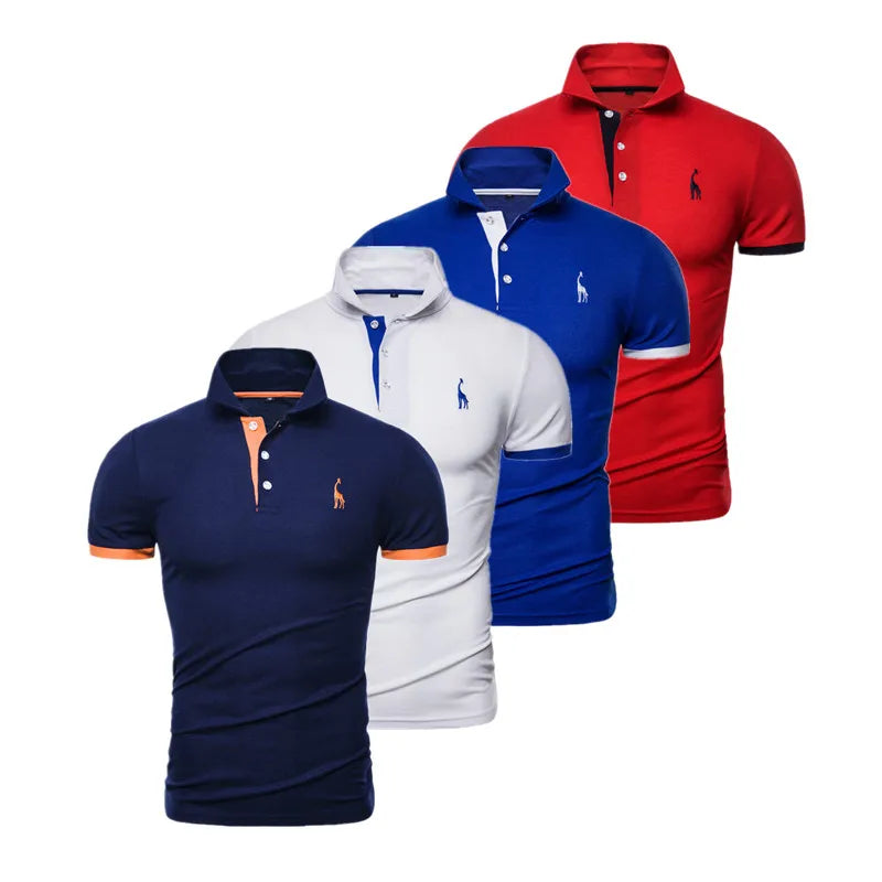 Set de 4 Polos Bordados Hombre | Manga Corta Ajustados | Tallas XS-5XL | Tico Trendy
