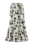 Falda Vintage de Satén | Estampado Floral Elegante | Tico Trendy