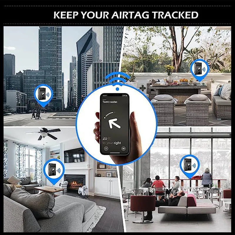 Tarjetero Airtag para hombre, cartera RFID antirrobo de cuero genuino, funda para tarjetas de crédito y identificación, funda para hombre de alta calidad