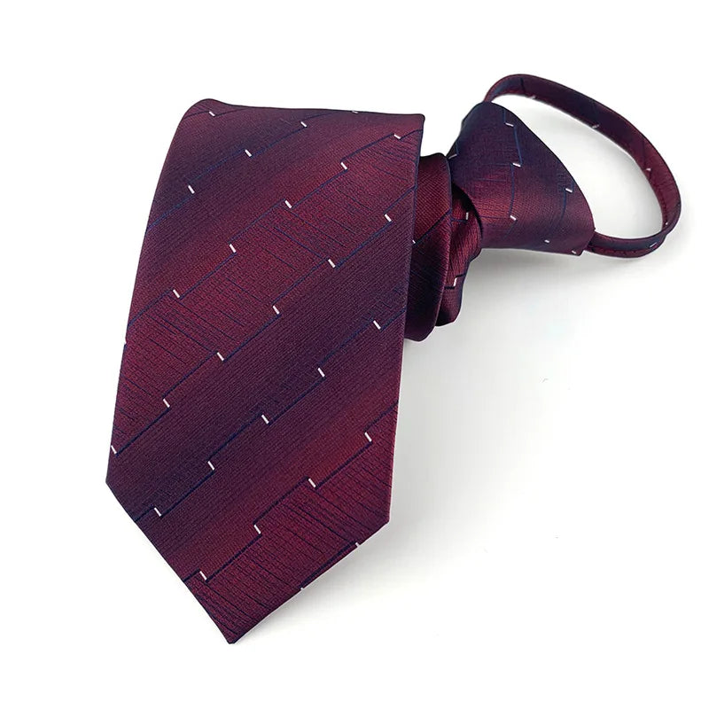Corbata Preatada Cremallera Estrecha Estilo Tico Negocios Elegancia Diaria