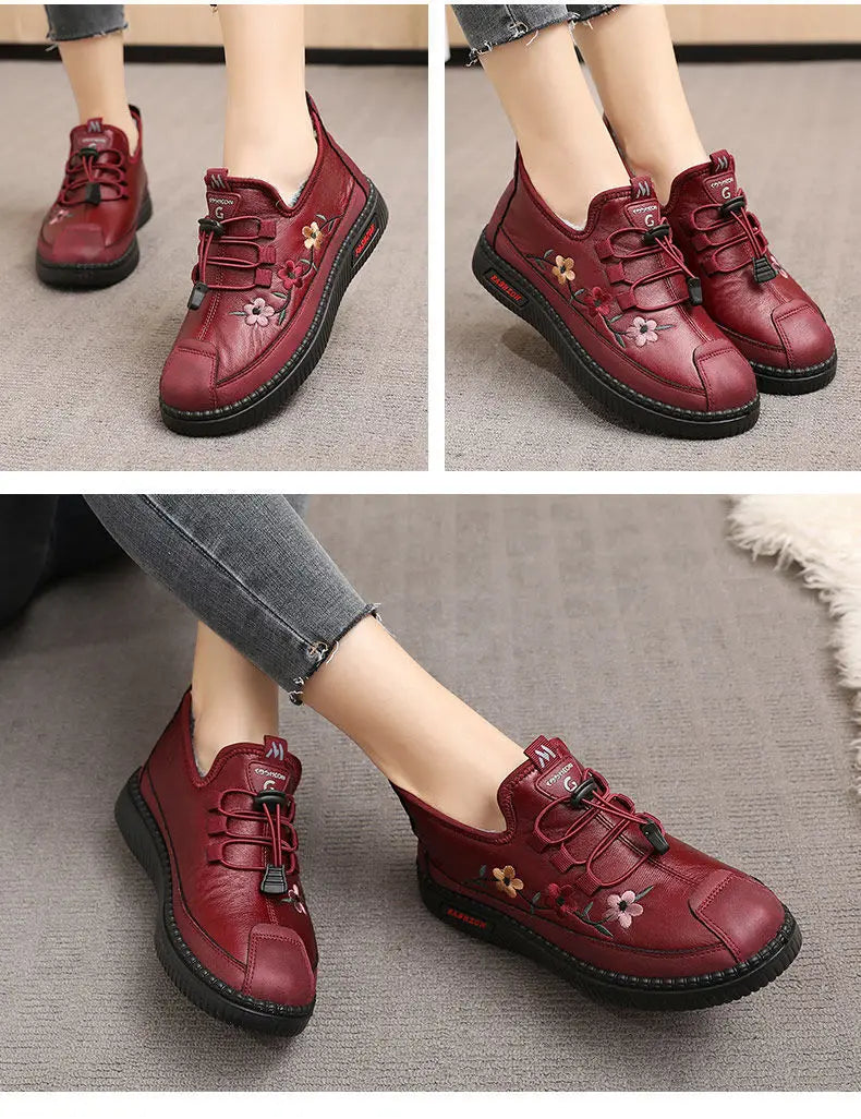 Zapatillas De Invierno Para Mamá | Mocasines Tipo Oxford Felpa Calidad