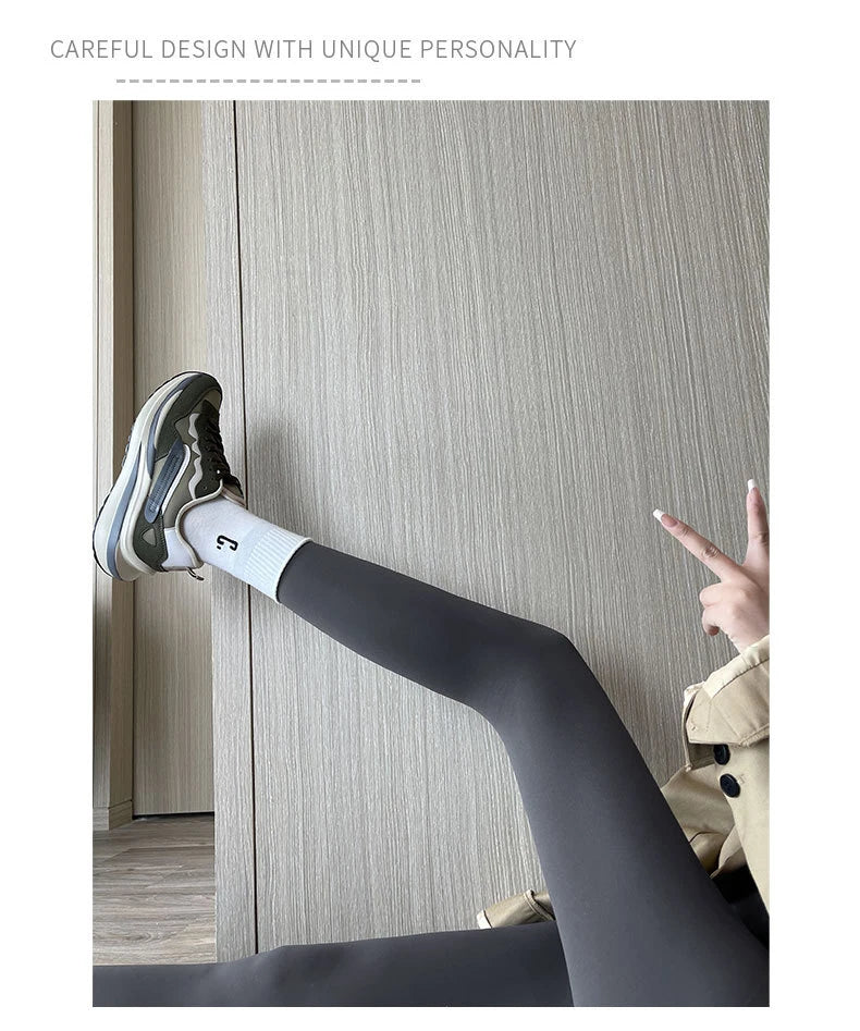 Mallas Piel Tiburón Estampado | Lana Cálida Levantador Glúteos | Sin Costuras Cintura Alta OI | Ticotrendy