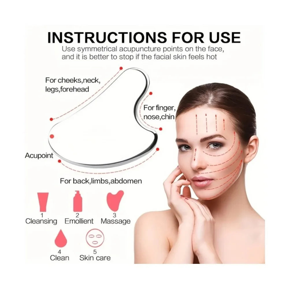 Rodillo Facial de hielo de acero inoxidable, juego de tablero Gua Sha, masajeador Facial, rodillo de masaje Facial, herramientas de belleza para el cuidado de la piel, 1/3 Uds.