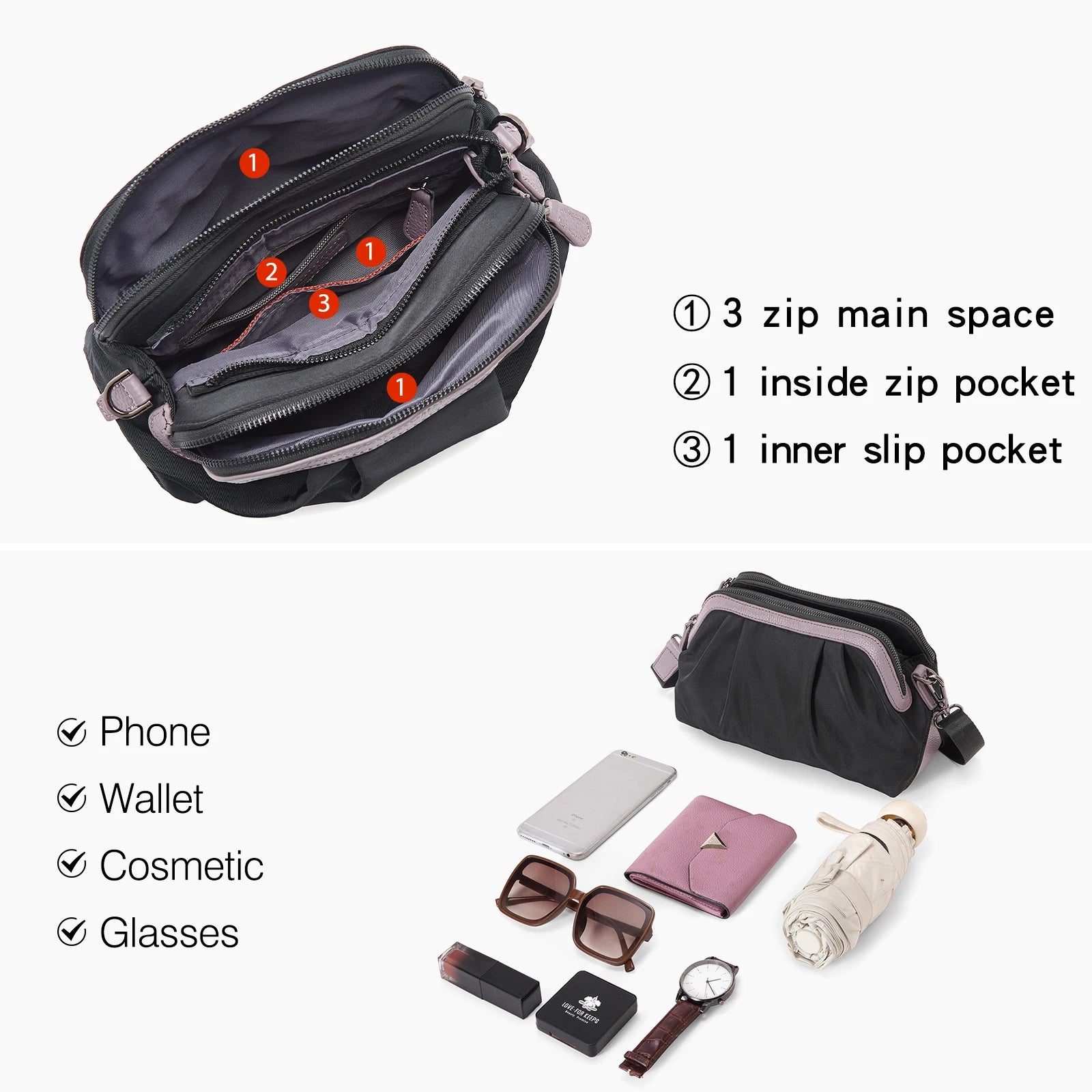 LAORENTOU bolso de mano sencillo para mujer, bolso cruzado informal, nuevo bolso de hombro grande para mujer 2025