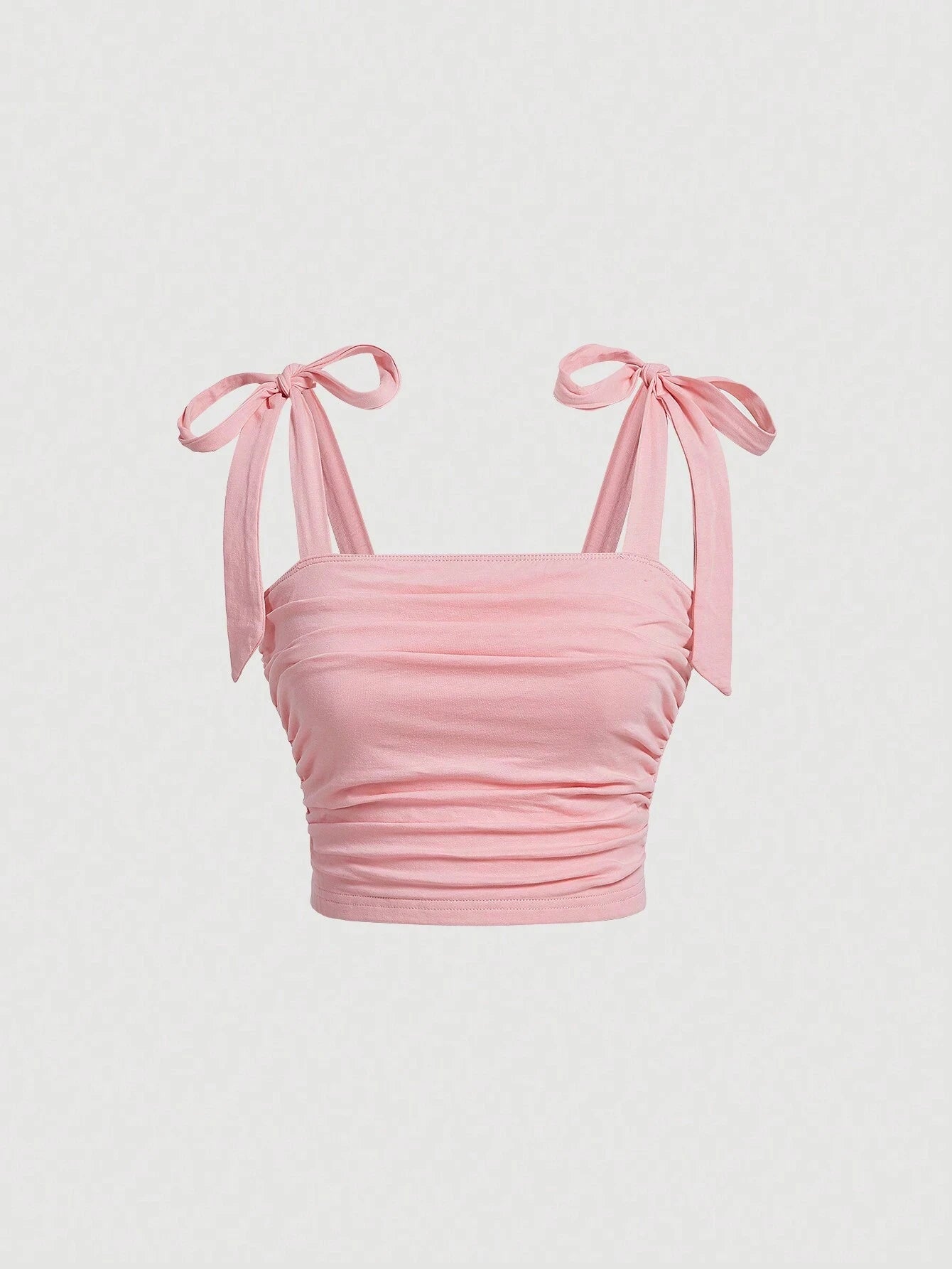 Top corto ajustado con tirantes anchos fruncidos y hombros descubiertos para mujer, ropa de verano 2024 Y2K, camisola rosa sin espalda, ropa de calle