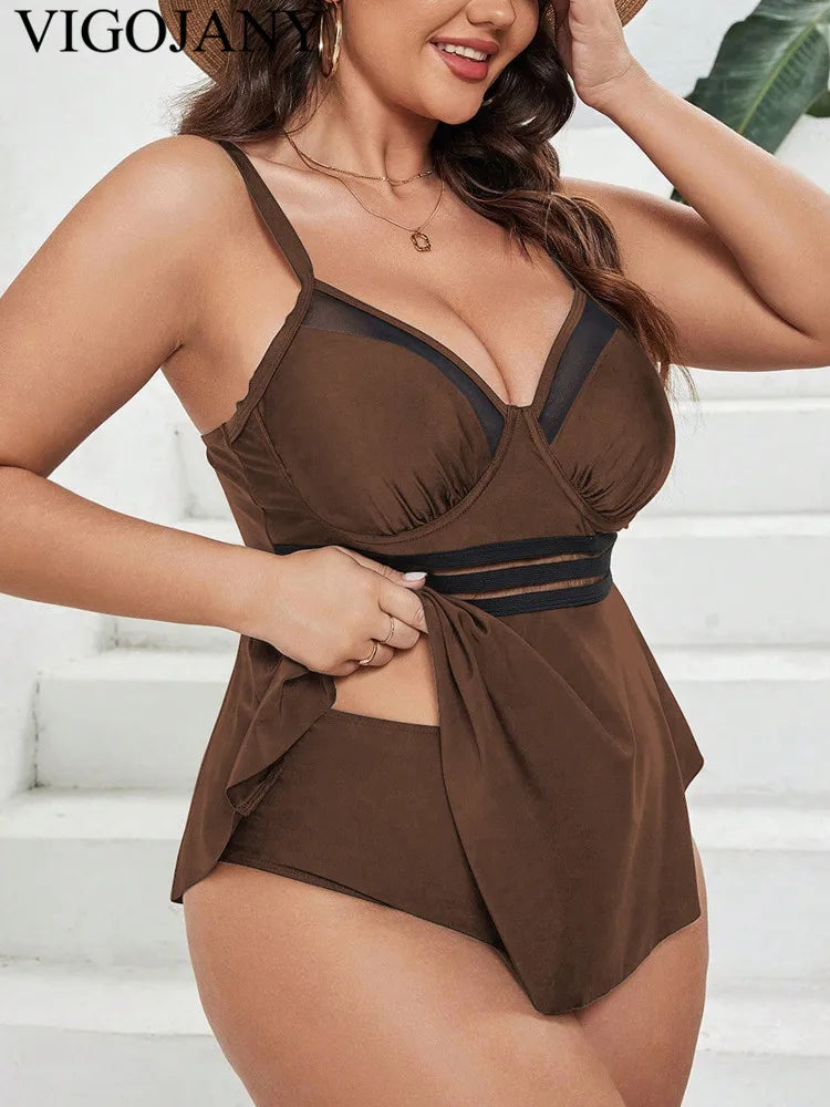 Tankini Push-Up de Cintura Alta con Espalda Descubierta