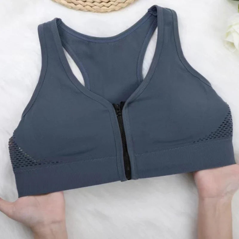 Top Deportivo Cremallera Frontal | Cuello V | Acolchado Sin Costuras | Ticotrendy