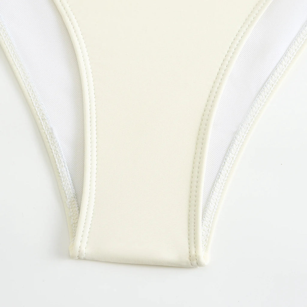 Conjunto de Bikini de Gasa de 3 Piezas - Traje de Baño Divisado para Playa