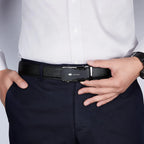 Luxury Brand Business Belt Men Top Quality Genuine Leather Waist Strap Black Male Simple Automatic Buckle Jeans Belts for Men