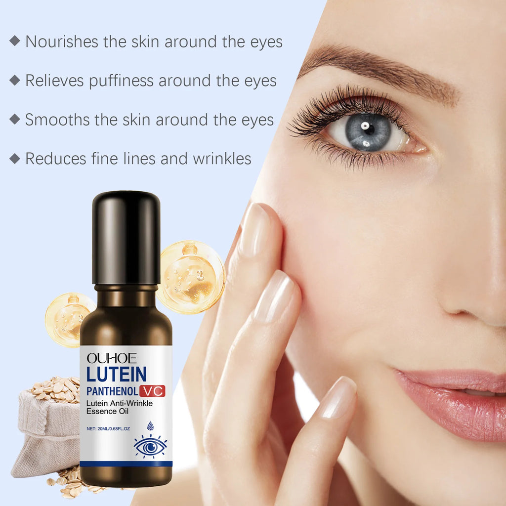Aceite esencial para ojos de luteína OUHOE, hidratación profunda emoliente, cuidado hidratante de la piel de los ojos