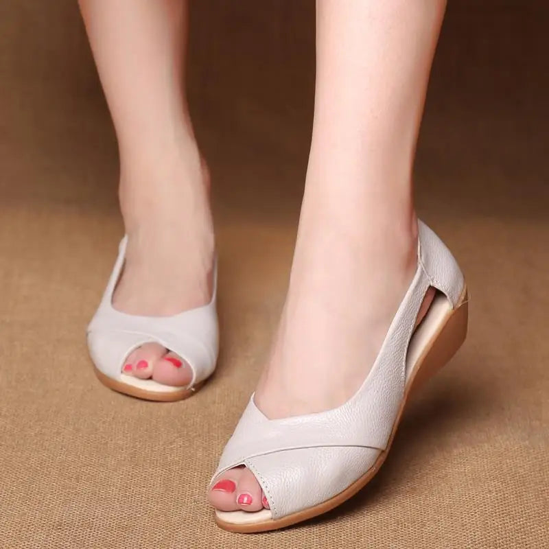 Sandalias de Cuña Planas | Punta Abierta | Tallas 41-42 | Genuinas