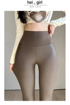 Leggings Cuero PU Polar Otoño Invierno | Empalmado Ajustado Sexy Rojo | Alta Elasticidad Cálida | Ticotrendy