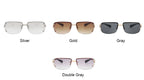 Gafas Sol Y2K Envolventes Escudo | Top Plano Futuristas Sin Marco Gradiente