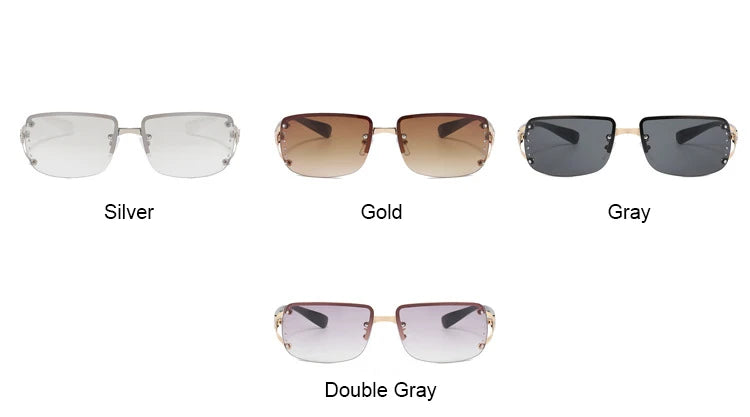 Gafas Sol Y2K Envolventes Escudo | Top Plano Futuristas Sin Marco Gradiente