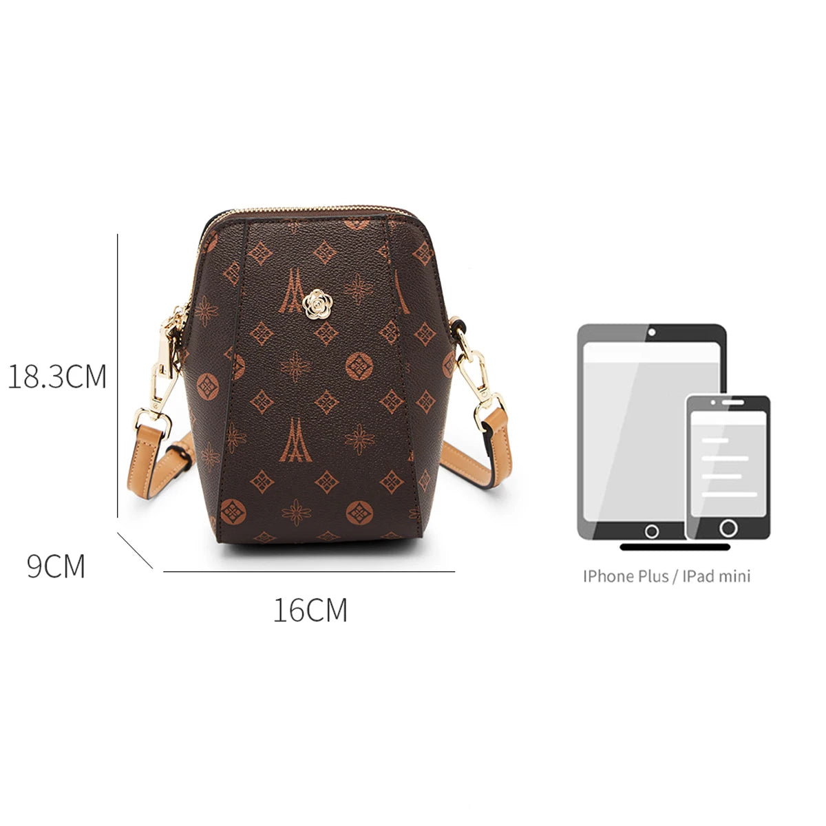 LAORENTOU, Mini bolso para teléfono móvil a la moda para mujer, bolso de hombro femenino con monograma 2025, bolso cruzado, bolso pequeño de viaje para niña