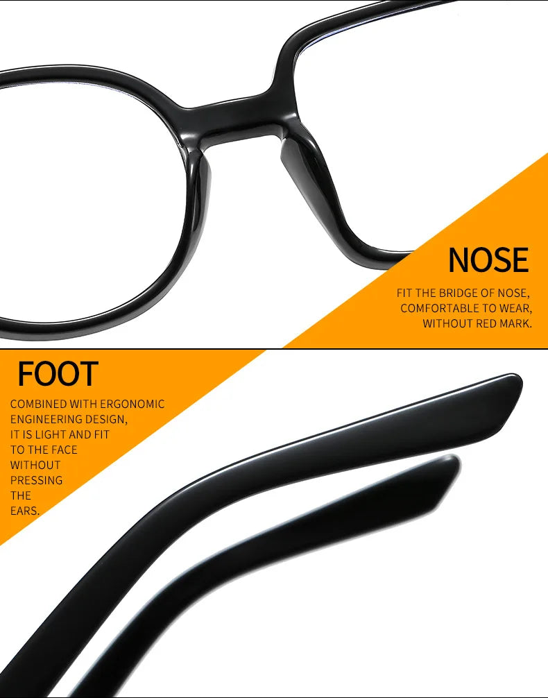 Montura Gafas Asimétricas Retro Redondas Cuadradas | Lentes Transparentes Unisex Ópticas