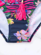 Traje de Baño 1 Pieza Floral - Bikini de Playa con Encaje Frontal y Sexy