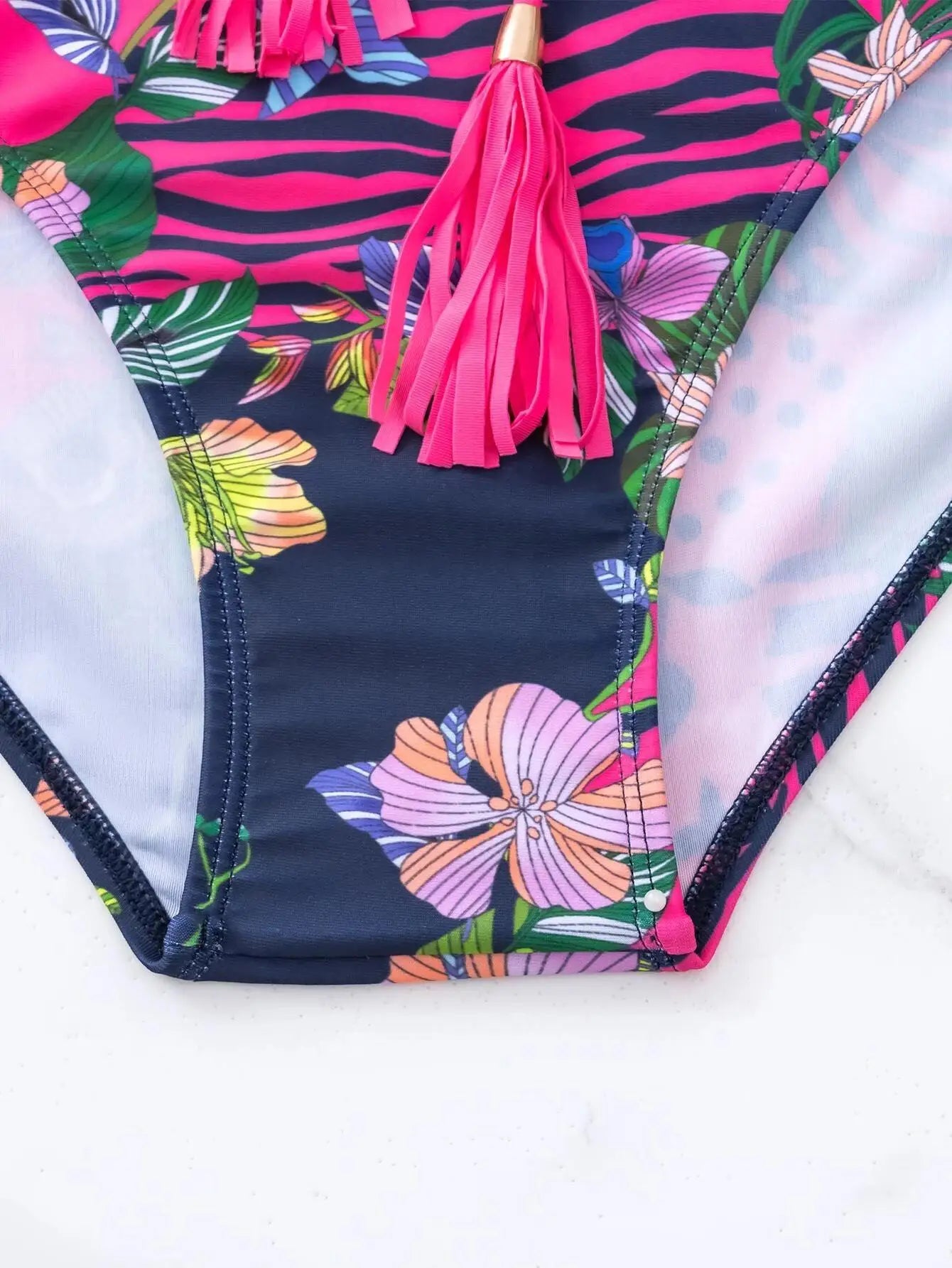 Traje de Baño 1 Pieza Floral - Bikini de Playa con Encaje Frontal y Sexy