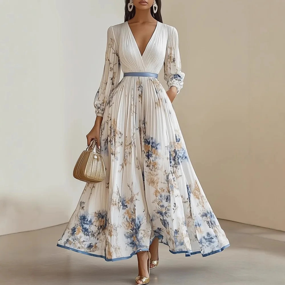 Vestido bohemio con cuello halter | Estampado floral, ideal para vacaciones