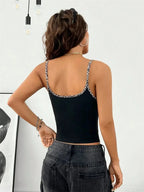 Top camisola con estampado de leopardo para mujer, ropa Y2K de verano, Top corto Sexy con espalda descubierta Punk Grunge, ropa de calle