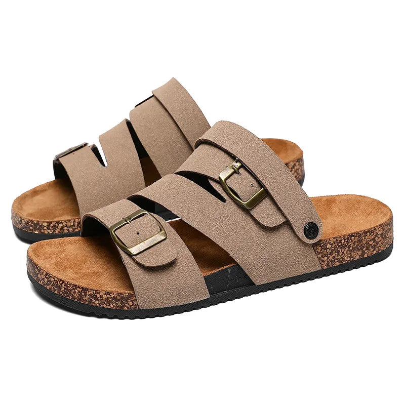 Zapatillas Hombre Corcho Ante Sintético Retro Planas Playa | Talla Grande
