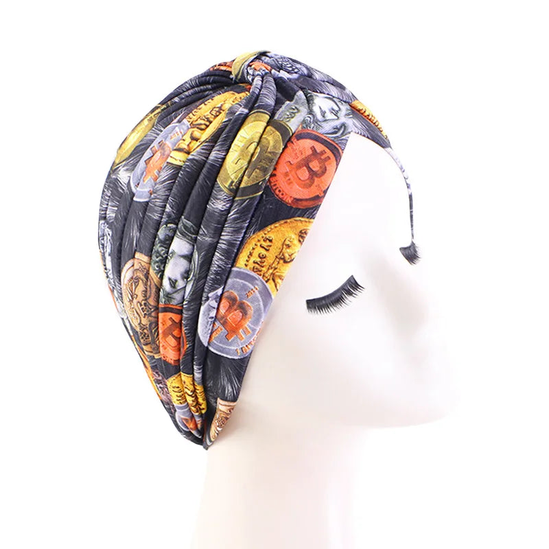 Turbante Hijab musulmán con estampado de volantes para mujer, gorro para envolver la cabeza, Hijab islámico árabe, abaya