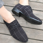 Zapatos Hombre Lona Formales Casuales Punta Puntiaguda Geométricos | Verano