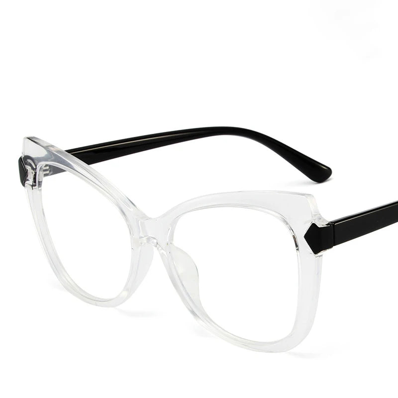 Montura Gafas Ojo Gato Lujo Personalidad | Protección Luz Azul Óptica Titanio Plástico
