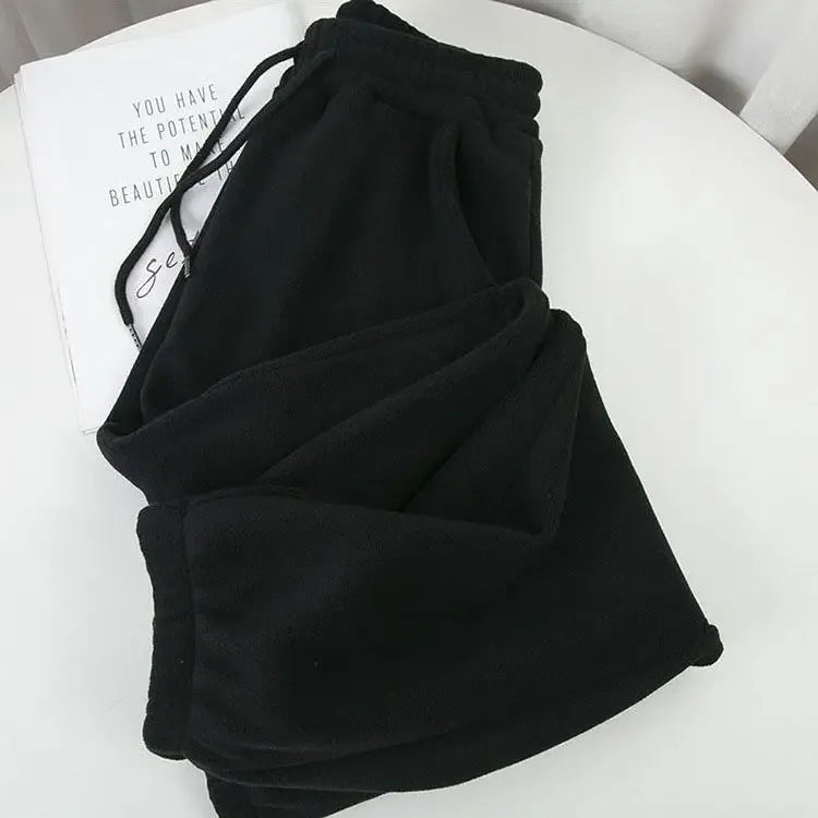 Pantalón Harem Lana Cálida | Pierna Ancha Holgado | Cintura Alta y Cordón Unisex | Ticotrendy