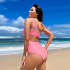 Conjunto de Bikini Monocromático | Malla Recortada | Playa y Verano